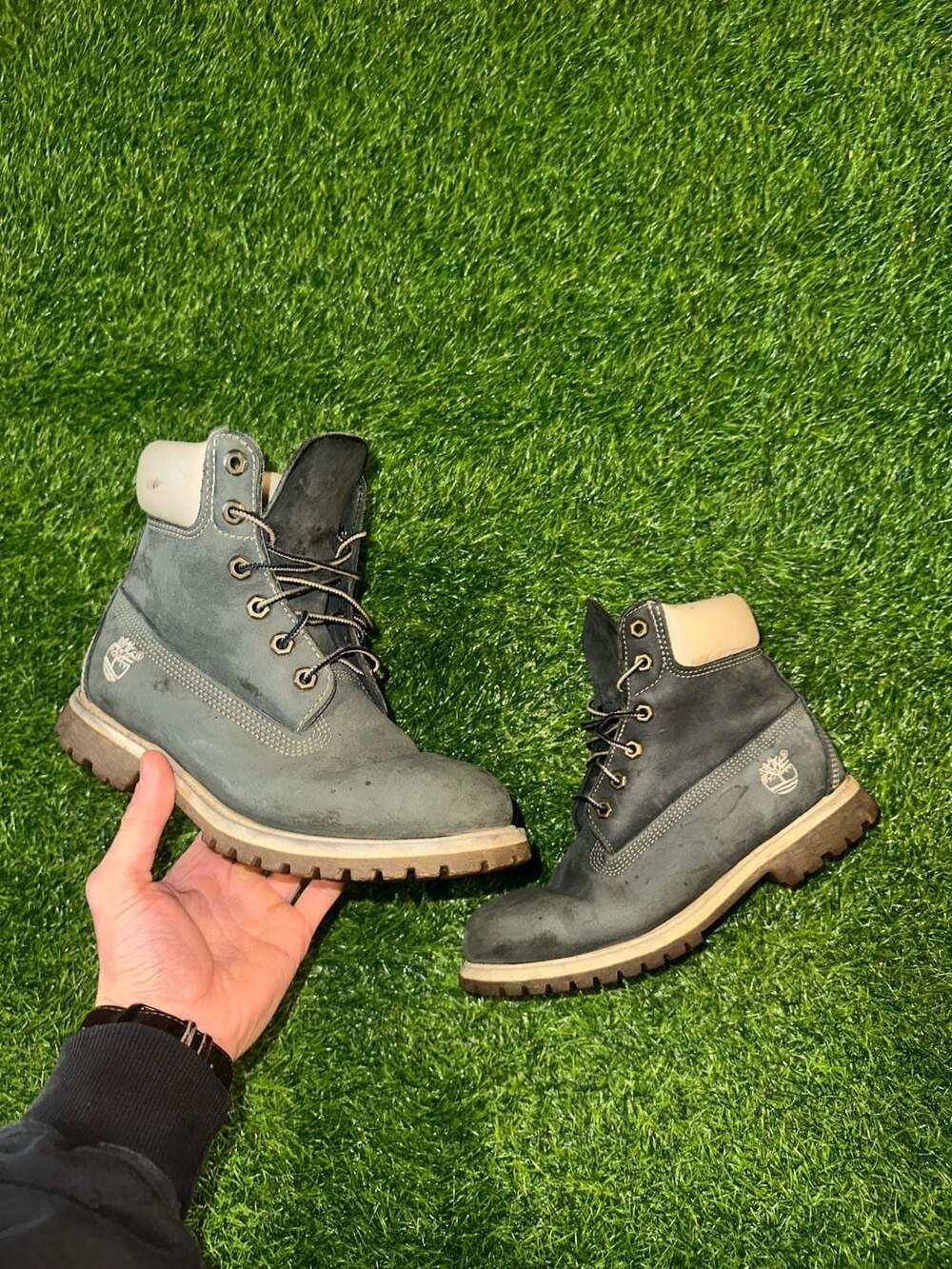 Timberland Boots Green Suede Size 7.5M